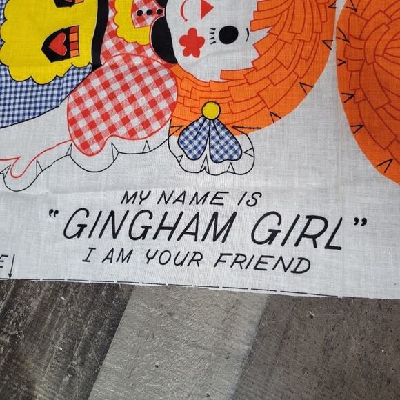 Vintage DIY Fabric Panel Gingham Girl Rag Doll - Picture 3 of 6